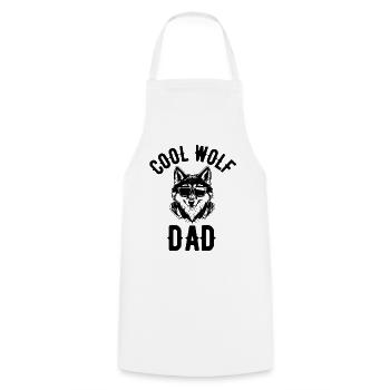 Cool wolf dad - Cooking Apron - white - Front - AI Model Male 185 dark (185cm)