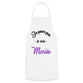 FUTURE MARIEE. EVJF. MARIEE. TEAM. TEAM MARIEE - Tablier de cuisine - blanc - Devant - AI Model Male 185 dark (185cm)