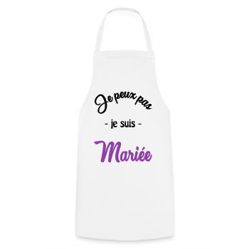 EVJF. MARIEE. TEAM. TEAM MARIEE. FUTURE MARIEE - Tablier de cuisine - blanc - Devant - AI Model Male 185 dark (185cm)