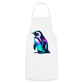 Aurora Borealis Penguin - Cooking Apron - white - Front - AI Model Male 185 dark (185cm)