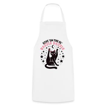 Funny cat: Give Them The Ol' Razzle Dazzle - Cooking Apron - white - Front - AI Model Male 185 dark (185cm)