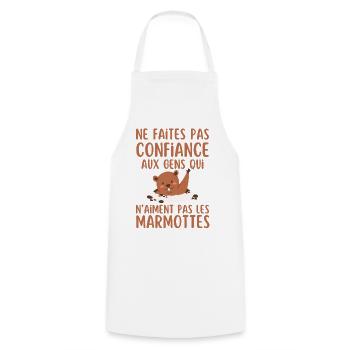 Ne Faites Pas aux gen qui naiment les marmottes - Tablier de cuisine - blanc - Devant - AI Model Male 185 dark (185cm)
