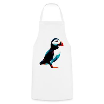 Papageitaucher - Kochschürze - Weiß - Vorne - AI Model Male 185 dark (185cm)