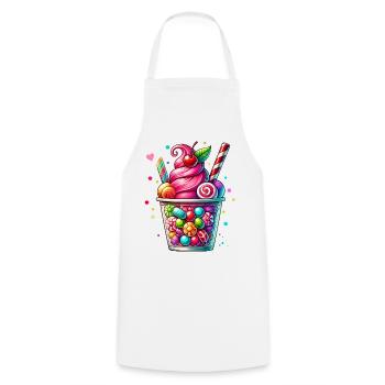 Pleasure for the Senses: Candy Milkshake Mug - Cooking Apron - white - Front - AI Model Male 185 dark (185cm)