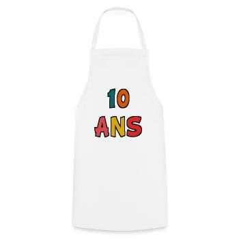 10. 10 ANS. 10e ANNIVERSAIRE. ANNIVERSAIRE 10 ANS. - Tablier de cuisine - blanc - Devant - AI Model Male 185 dark (185cm)