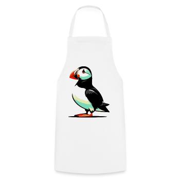 Puffin - Cooking Apron - white - Front - AI Model Male 185 dark (185cm)