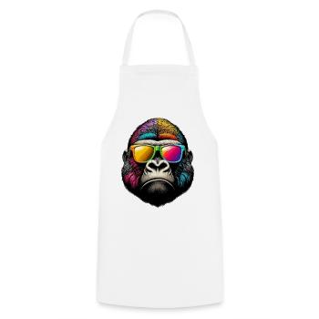 Gorillas with Sunglasses - Cooking Apron - white - Front - AI Model Male 185 dark (185cm)
