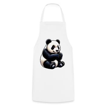 Panda - Kochschürze - Weiß - Vorne - AI Model Male 185 dark (185cm)