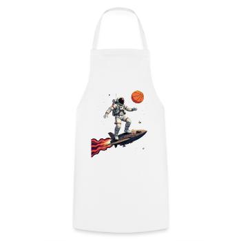 Basketball Astronaut Spaceship Gift - Cooking Apron - white - Front - AI Model Male 185 dark (185cm)