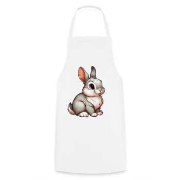 Rabbit - Cooking Apron - white - Front - AI Model Male 185 dark (185cm)