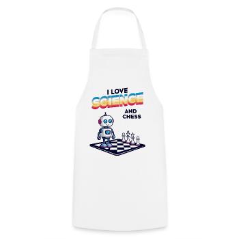 Science and Chess - Cooking Apron - white - Front - AI Model Male 185 dark (185cm)