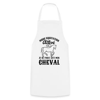 Mode équitation activé - Tablier de cuisine - blanc - Devant - AI Model Male 185 dark (185cm)