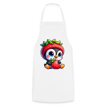 Lustiger Pinguin Erdbeere Hut Cartoon Frucht - Kochschürze - Weiß - Vorne - AI Model Male 185 dark (185cm)