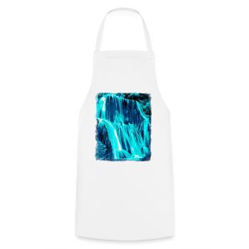 Wasserfall - Kochschürze - Weiß - Vorne - AI Model Male 185 dark (185cm)
