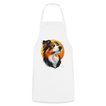 Australian Shepherd Portrait Dog Herding Dogs - Cooking Apron - white - Front - AI Model Male 185 dark (185cm)