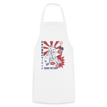 Sushi Factory Japanese sunburst - Cooking Apron - white - Front - AI Model Male 185 dark (185cm)