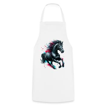 Horse - Cooking Apron - white - Front - AI Model Male 185 dark (185cm)