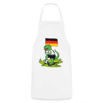 Germany Flag Dinosaur Rex Football - Cooking Apron - white - Front - AI Model Male 185 dark (185cm)
