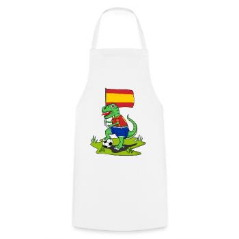 Spanien Flagge Dinosaurier Rex Fußball  - Kochschürze - Weiß - Vorne - AI Model Male 185 dark (185cm)