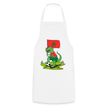 Drapeau du Maroc Dinosaure Rex Football - Tablier de cuisine - blanc - Devant - AI Model Male 185 dark (185cm)