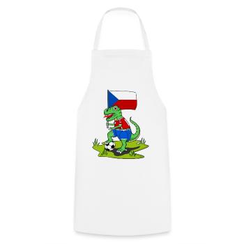 Tschechien Flagge Dinosaurier Rex Fußball  - Kochschürze - Weiß - Vorne - AI Model Male 185 dark (185cm)