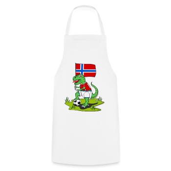 Drapeau de la Norvège Dinosaure Rex Football - Tablier de cuisine - blanc - Devant - AI Model Male 185 dark (185cm)