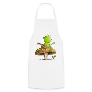 Frosch Mit Aktustik Gitarre Cottagecore Pilz - Kochschürze - Weiß - Vorne - AI Model Male 185 dark (185cm)