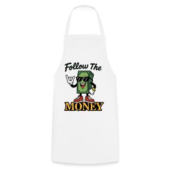 Follow The Money - Cooking Apron - white - Front - AI Model Male 185 dark (185cm)