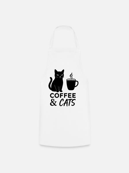 Coffee Cat - Kochschürze - Weiß
