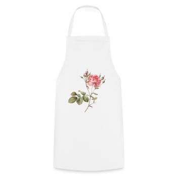 Vintage Rose Botanical Illustration - Cooking Apron - white - Front - AI Model Male 185 dark (185cm)