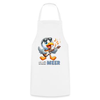 Cheerful seabird with guitar - Cooking Apron - white - Front - AI Model Male 185 dark (185cm)