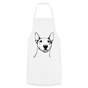 Bullterrier Umrisse - Kochschürze - Weiß - Vorne - AI Model Male 185 dark (185cm)