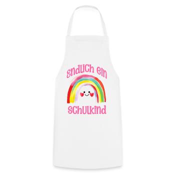 Einschulung Schulkind Regenbogen Mädchen Spaß - Kochschürze - Weiß - Vorne - AI Model Male 185 dark (185cm)