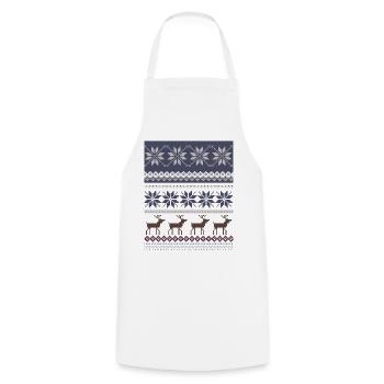 Winter Reindeer and Snowflakes Pattern - Cooking Apron - white - Front - AI Model Male 185 dark (185cm)