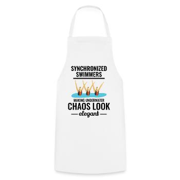 Conception du trio de nage synchronisée - Tablier de cuisine - blanc - Devant - AI Model Male 185 dark (185cm)
