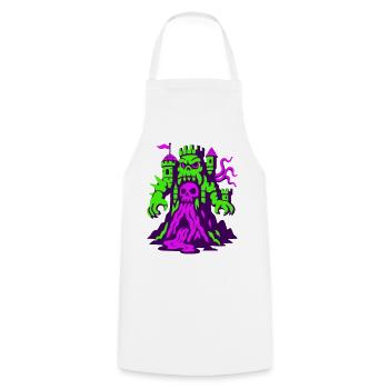 Kraken Fantasy Castle - Cooking Apron - white - Front - AI Model Male 185 dark (185cm)