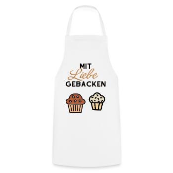 Amour pour l’illustration des cookies - Tablier de cuisine - blanc - Devant - AI Model Male 185 dark (185cm)