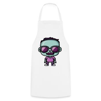 Skull Retro Sunglasses Design - Cooking Apron - white - Front - AI Model Male 185 dark (185cm)