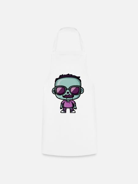 Skull Retro Sonnenbrille Design - Kochschürze - Weiß