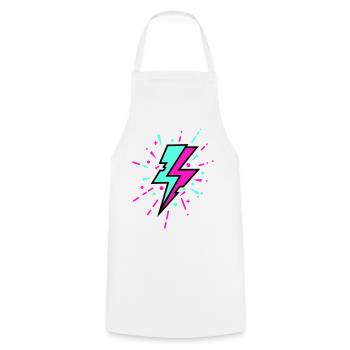 Retro Lightning Bolt Colorful Style - Cooking Apron - white - Front - AI Model Male 185 dark (185cm)
