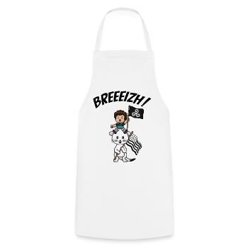 Brittany Breizh Hermine Breton Child Gwenn ha Du - Cooking Apron - white - Front - AI Model Male 185 dark (185cm)