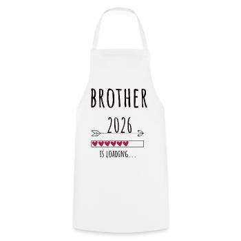 Brother to be 2026 Geschenk Schwangerschaft - Kochschürze - Weiß - Vorne - AI Model Male 185 dark (185cm)