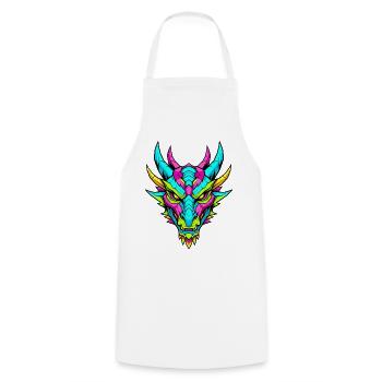 Neon-Drachen-Design für Fantasy und Gaming - Kochschürze - Weiß - Vorne - AI Model Male 185 dark (185cm)