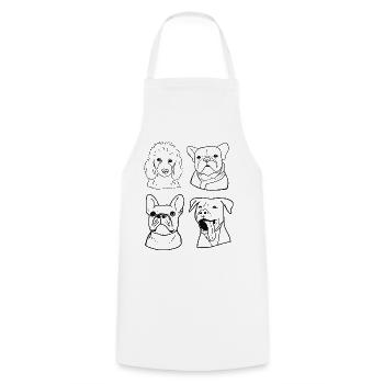 Dogs - Cooking Apron - white - Front - AI Model Male 185 dark (185cm)