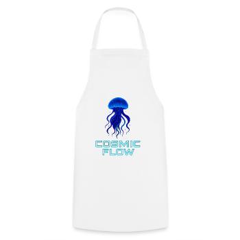 Cosmic Sea Jellyfish Neon - Cooking Apron - white - Front - AI Model Male 185 dark (185cm)