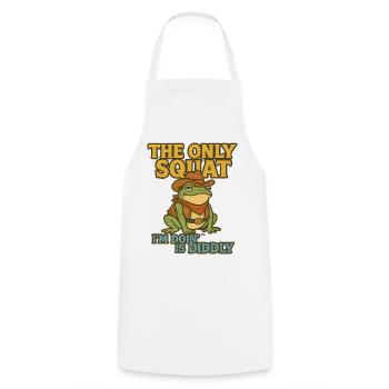 Cowboy Frog Squat Pun - Cooking Apron - white - Front - AI Model Male 185 dark (185cm)