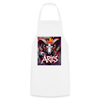 Aries - Cooking Apron - white - Front - AI Model Male 185 dark (185cm)
