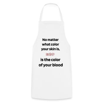 blood color - Tablier de cuisine - blanc - Devant - AI Model Male 185 dark (185cm)