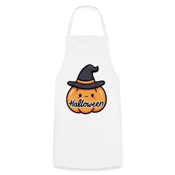 Kürbis, Halloween-Party, Süßigkeiten oder ein Zauberspruch - Kochschürze - Weiß - Vorne - AI Model Male 185 dark (185cm)