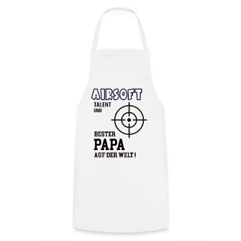 Airsoft Player Airsoft Dad Father Father - Cooking Apron - white - Front - AI Model Male 185 dark (185cm)